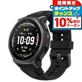 ＼2000円OFF+さらに13倍／ アマズフィット T-Rex 3 Pro 44mm 充電式クォーツ スマートウォッチ ブランド メンズ レディース チタン Bluetooth Amazfit SP170079-C239 デジタル ブラック タクティカルブラック 黒