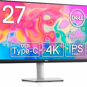 Dell S2722QC 27インチ 4K モニター (3年間無輝点交換保証/IPS非光沢/USB Type-C・HDMIx2/sRGB 99%/縦横回転・高さ調整/4ms/AMD FreeSync/スピーカー付) dell モニター 27インチ USB Type-C・HDMIx2 縦横回転・高さ調整 スピーカー付