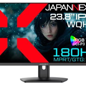 JAPANNEXT 23.8インチ IPSパネル 180Hz WQHD(2560x1440)解像度 ゲーミングモニター JN-IPS238G180Q HDMI DP HDR 1ms(GTG/MPRT) sRGB 100% PS5 120Hz 【2年】