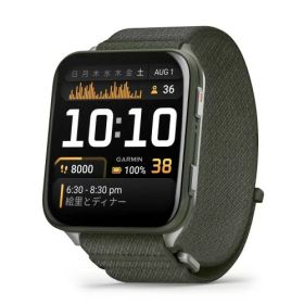 GARMIN(ガーミン) Venu X1 Moss スマートウォッチ 大画面ディスプレイ 薄型 軽量 ゴルフ機能 睡眠モニタリング 日本