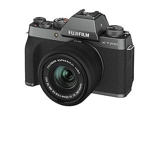 【中古】富士フイルム(FUJIFILM) ミラーレス一眼カメラ X-T200レンズキット ダークシルバー X-T200LK-DS