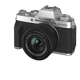 【中古】（非常に良い）FUJIFILM ミラーレス一眼カメラ X-T200レンズキット シルバー X-T200LK-S