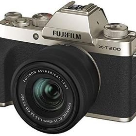 【中古】FUJIFILM ミラーレス一眼カメラ X-T200レンズキット シャンパンゴールド X-T200LK-G