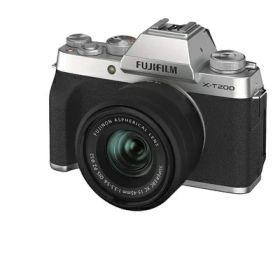 【中古】 富士フイルム(FUJIFILM) ミラーレス一眼カメラ X-T200レンズキット シルバー X-T200LK-S