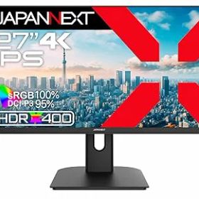 【中古】JAPANNEXT 27インチ IPSパネル搭載 4K(3840x2160)解像度 液晶モニター JN-i27U HDMI DP sRGB:100% DCI-P3:95% HDR400相当 【2年保証】