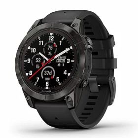 【中古】ガーミン(GARMIN) fenix 7 Pro Sapphire Dual Power Ti Carbon Gray/Black ソーラー充電可能 マルチスポーツGPSウォッチ 【日本正規品】