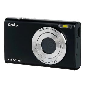 デジタルカメラ 充電式 Kenko ケンコートキナー 2.7K動画撮影 WEBカメラ機能 オートフォーカス 手ブレ軽減 タイムラプス/スロー撮影 ブラック KC-AF05 ◆宅 【楽天ロジ発送】