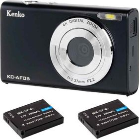 【中古】Kenko コンパクトデジタルカメラ KC-AF05ST バッテリー2個セット有効画素数800万画素 ブラック オートフォーカス デジタルズーム4倍 2.7K動画撮影 144237 ブラック カメラ 中古 人気 おすすめ 高画質
