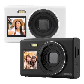 【aiwa公式】コンデジ コンパクトデジタルカメラ 自撮り 軽量 旅行 aiwa cam DCB 1,600万画素CMOSセンサー 2.8インチ+1.5インチのデュアルディスプレイ オートフォーカス 4倍デジタルズーム 30種類のフィルター 型番：JA5-DCM0003-D