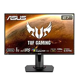 【中古】(非常に良い)ASUS TUF Gaming ゲーミングモニター VG279QM 27インチ フルHD IPS HDR 280Hz 1ms HDMI×2 DP G-SYNC Compatible ELMB