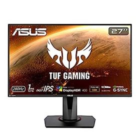 【中古】（非常に良い）ASUS ゲーミングモニター TUF Gaming VG279QM 27インチ/フルHD/IPS/280Hz/1ms/HDR/HDMI×2,DP/G-SYNC Compatible/ELMB/スピーカー/3年