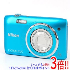 【1日と5.0のつく日、18日はポイント3倍！】【中古】Nikon製 デジカメ COOLPIX S3500 ブルー/2005万画素 本体いたみ