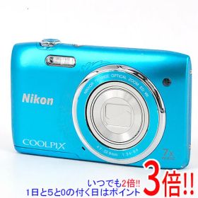 【いつでも2倍！1日と5.0のつく日、18日は3倍！】【中古】Nikon製 デジカメ COOLPIX S3500 ブルー/2005万画素 本体いたみ