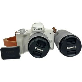 Canon キャノン ミラーレス一眼レフカメラ EOS Kiss M ダブルズームキット(15-45mm/55-200mm) 中古AB バッテリー 【中古美品】 12603R9