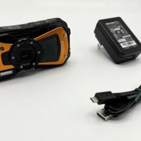 【中古 動作確認済】RICOH WG-80 ORANGE リコー本格防水デジタルカメラ 14m防水