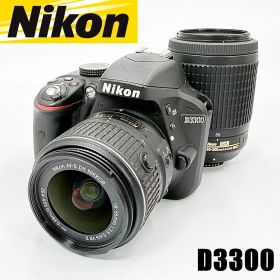 ニコン Nikon D3300 ダブルズームキット ブラック 一眼レフ カメラ 中古