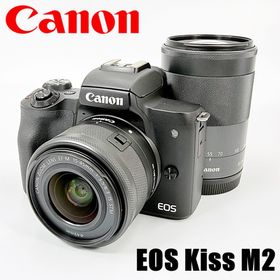 キヤノン(Canon)のキヤノン CANON EOS Kiss M2 ダブルズームキット ブラック ミラーレス カメラ 中古(ミラーレス一眼)