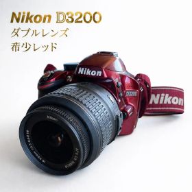 Nikon D3200 ボディ＋望遠レンズセット 一眼レフ 動作確認済 レッド