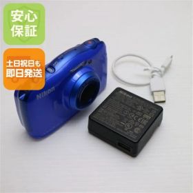 美品 COOLPIX S33 ブルー 即日発送 コンデジ Nikon 本体 土日祝発送OK 03000