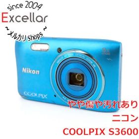 [bn:12] Nikon製 デジカメ COOLPIX S3600 ブルー/2005万画素 訳あり