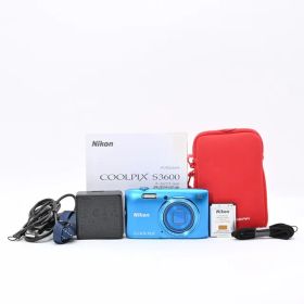 ＜良品＞ Nikon COOLPIX S3600 コバルトブルー｜光学8倍ズーム｜2005万画素｜コンパクトデジカメ｜動作良好