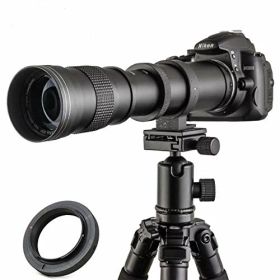 JINTU望遠 ズーム レンズ 420-800mm f/8.3マニュアルズームレンズforキヤノンX9i X9 X8i X7i X6i X10i X10/250D X5 X4 X3 X2 X90 4000D；Kiss Digital、Digital X、Digital N、Kiss F EOS 80D 90D 1500Dカメラレンズ