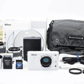美品 ニコン Nikon 1 J1 ダブルズームキット ホワイト ＃A398