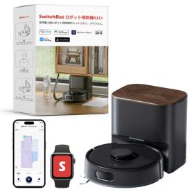 SWITCHBOT ダストステーション搭載 ロボット掃除機 SwitchBot K11+ Black [吸引タイプ] W3003105