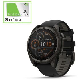 GARMIN｜ガーミン fenix 8（フェニックス 8）Sapphire Dual Power 47mm GPSスマートウォッチ Ti Carbon Gray DLC / Black 010-02906-50【Suica対応】