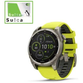 GARMIN｜ガーミン fenix 8（フェニックス 8）Sapphire Dual Power 47mm GPSスマートウォッチ Ti / Amp Yellow 010-02906-51【Suica対応】