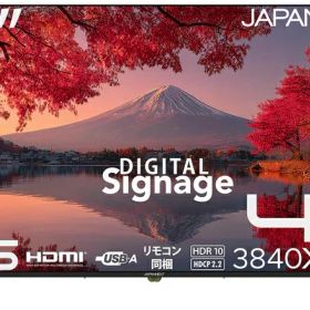 JAPANNEXT｜ジャパンネクスト サイネージ液晶ディスプレイ(55型/IPS(ADS)/4K UHD 3840×2160/60Hz/8ms/HDMI2.0/VESA/2年保証)(ブラック) JN-IPS55UHD-M