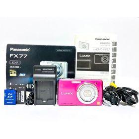 パナソニック(Panasonic)の【美品・返品保証】Panasonic LUMIX DMC-FX77 ピンク(コンパクトデジタルカメラ)
