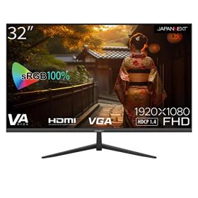 JAPANNEXT 32インチ モニター フルHD 1920x1080解像度 VA ディスプレイ (HDMI/スピーカー内蔵/VESA対応/ブルーライトカット) JN-V32FLFHD222