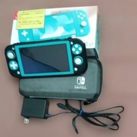 NintendoSwitchLight ターコイズ 箱、ケース付き 中古