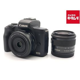【中古】 【並品】 キヤノン EOS Kiss M ダブルレンズキット ブラック