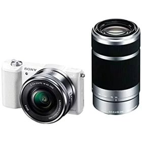 【中古】(非常に良い)ソニー ミラーレス一眼 α5100 ダブルズームキット E PZ 16-50mm F3.5-5.6 OSS + E 55-210mm F4.5-6.3 OSS ホワイト ILCE-5100Y