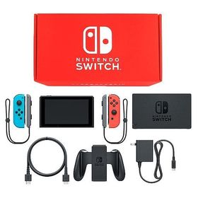 Nintendo Switch本体 カラーカスタマイズ /Joy-Con(L)ネオンブルー(R)ネオンレッド/Joy-Conストラップ(L/R)グレー ニンテンドースイッチハード