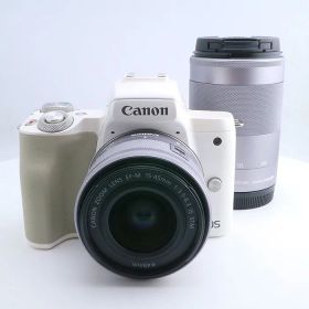 【中古】(キヤノン) Canon EOS KISS M ダブルズームキット ホワイト