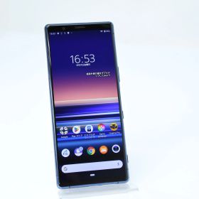 【液晶美品】Softbank SIMフリー Xperia 5 901SO ブルー