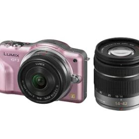 【中古】 パナソニック ミラーレス一眼カメラ LUMIX GF3 ダブルレンズキット フェアリーピンク DMC-GF3W-P