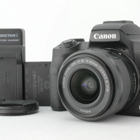 【美品】Canon EOS Kiss M Black 15-45mm Set キャノン ミラーレス一眼レフカメラ ブラック レンズセット EF-TN-JP2072