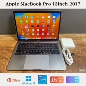［美品］Apple MacBook Pro 13inch 2017/Core i5 2.3GHz/メモリ16GB/SSD1TB/Windows11/Office 2024/398