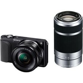 中古 1年保証 美品 SONY NEX-3N ダブルズームレンズキット (PZ 16-50mm + E 55-210mm) ブラック [NEX-3NY]