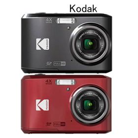 KODAK コンパクトデジタルカメラ フィルム 乾電池式 アルカリ電池 PIXPRO FZ45BK2A ブラック レッド 4倍光学ズーム 送料無料