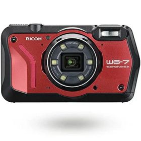 【中古】 RICOH WG-7 レッド 本格アウトドアカメラ 【本格20m 防水】 2000万画素 【広角28? 光学5倍ズーム】 【6灯の多機能リングライト搭載】 【工事・現場で活躍 / 「CALSモード」搭載】 【Webカメラ機能搭載】 【4K動画】 【高性能GPS内蔵】 3110