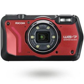 【中古】（新古品） RICOH WG-7 レッド 本格アウトドアカメラ 【本格20m 防水】 2000万画素 【広角28? 光学5倍ズーム】 【6灯の多機能リングライト搭載】 【工事・現場で活躍 / 「CALSモード」搭載】 【Webカメラ機能搭載】 【4K動画】 【高性能GPS内蔵】 3110