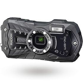 【中古】RICOH WG-70 ブラック リコー本格防水デジタルカメラ 14m防水 連続2時間 1.6m耐衝撃 防塵 -10℃耐寒 アウトドアで活躍するタフネスボディ CALSモ