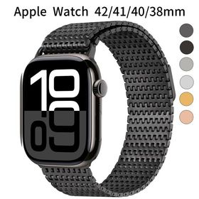 Apple Watch バンド 42mm 41mm 40mm 38mm｜磁気式ステンレスループ メタルストラップ｜Series 10 9 8 7 6 SE対応｜通気性＆高級感