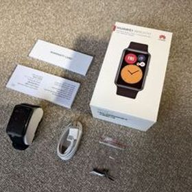【USED/GPS機能付】HUAWEI WATCH FIT 新品ラバーベルト(Black)付