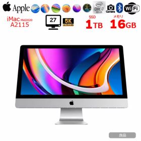 【中古パソコン】Apple iMac 27inch MXWV2J/A A2115 5K 2020 一体型 選べるOS [Core i7 10700K 16GB SSD1TB RP5500XT(8GB) 無線 BT カメラ 27インチ]:良品